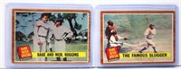 2 Babe Ruth 1962 Baseball Cards Slugger & Mgr