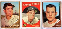 1959-62 Topps Cards Roberts, Robinson, Kuenn