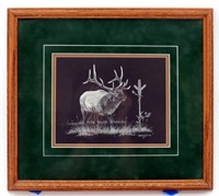 Dave Bartholet Wildlife Etching Elk 1994