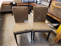 2 chairs with metal frames