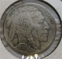 1935 Nazi Swastika Buffalo Nickel