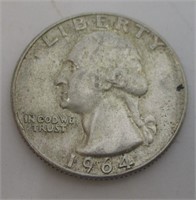 1964 D Washington Silver Quarter #1