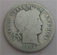 1902 O Barber Silver Dime