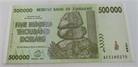 Zimbabwe 500,000 Dollar Bank Note