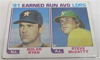 1981 Topps Nolan Ryan Steve McCatty Baseball Card