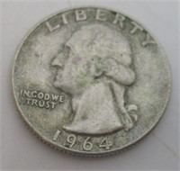 1964 D Washington Silver Quarter #5