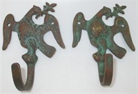 Pair of Brass Federal Eagle Wall Hooks