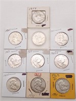 10 Franklin Silver Halves
