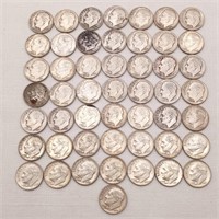 50 Roosevelt Silver Dimes