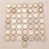 50 Roosevelt Silver Dimes