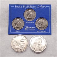 1979 Susan B $1 Mint Set + 2 Pres $10