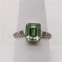 Silver Ring w/ Green Stone