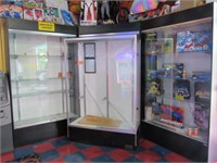 4 Assorted Tall Showcases w/Glass Doors