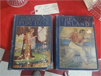 2 hb books 1920s Treasure Island & Fairy Tales