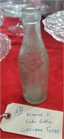 Ca 1915 Corsicana Texas soda bottle Diamond K