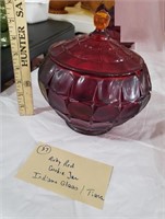 Vintage red ruby Indiana Glass Tiara cookie jar