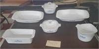 6pc Corningware blue cornflower baking dishes