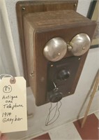 1914 Graybar antique oak wall telephone