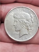 1922 D US Peace silver dollar Denver