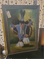 41x29 oil painting native american pow wow dancer