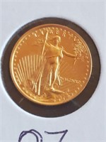 1990 Saint Gaudens US $5 gold eagle 1/10 oz