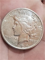 1924 US Peace silver dollar