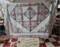 84x84 patchwork quilt w scalloped edges