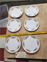 6pc Festive Season Tudor Rose ENGLAND plates