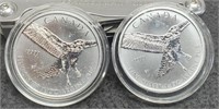 (2) 2015 Troy Oz. Silver Rounds Canada $5