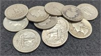 (12) Washington Silver Quarters,