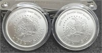(2) Troy Oz. Silver Rounds By A-Mark