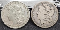 (2) Morgan Silver Dollar 1889-P&O