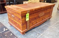 SOLID CEDAR BLANKET CHEST WITH COPPER TRIM