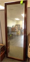 VINTAGE 6' WALL MIRROR WITH WOOD FRAME