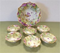 NIPPON BERRY SET-HAND PAINTED WITH GOLD TRIM