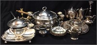 ASSORTED SILVER PLATE DISHES, WM ROGERS, WALLACE