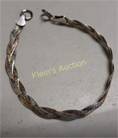 braided sterling w/gold bracelet yellow, rose! jey