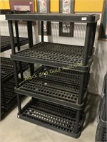 Two 4-Tier Plastic Shelves