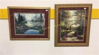 Two Garden Scene Framed Prints Large