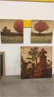 Three Square Canvas Prints Autumnal Theme