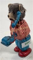Vintage Wind Up Telephone Bear