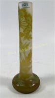 Emile Galle Art Nouveau Cameo Glass Etched Vase