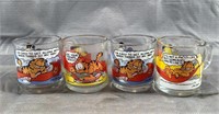 Lot of 4 1978 Mcdonalds Garfield Glass Mugs