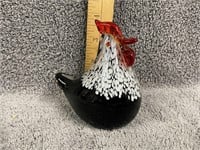 Small Art Glass Rooster
