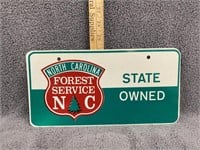 NC Forest Service State Owned Metal License Plate