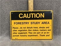 Forestry Study Area Metal Sign