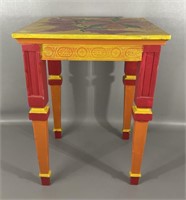 Vintage Hand Painted End Table