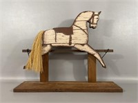 Vintage Wooden Horse On Stand