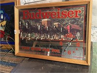BUDWEISER "THIS BUD'S FOR YOU" MIRROR W/ CLOCK