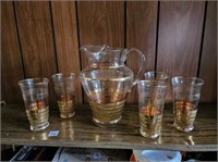 6-PC. PITCHER AND DRINK GLASS SET